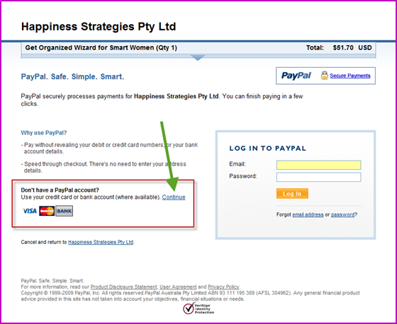 How to purchase without needing a PayPal account
