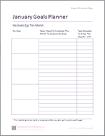 Monthly Goals Planner