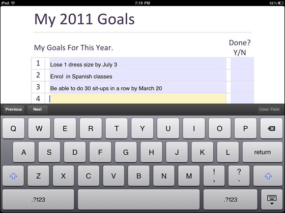 Use The Goals & Priorities Diary On Your iPad