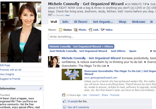 Michele Connolly Get Organized Wizard on Facebook