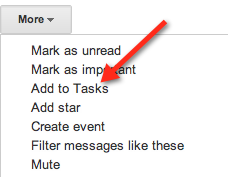 Turn emails into tasks