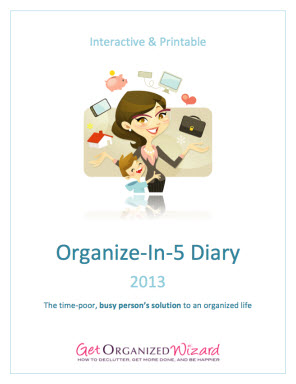 Organize In 5 Diary