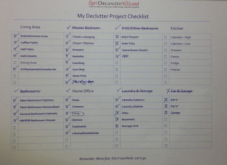 Declutter Project Checklist