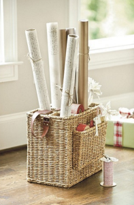 Organize Gift Wrap Basket
