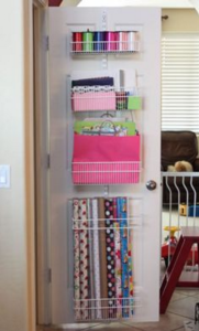 Organize Gift Wrap in Door rack
