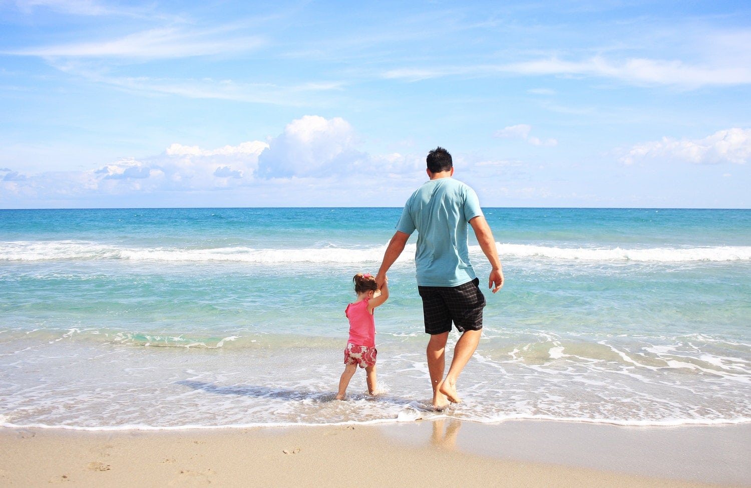 father daughter beach sea 38302