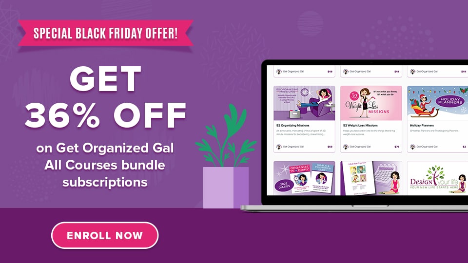 Get Organized Gal Special Black Friday Offer - get 36% Off the All Courses bundle