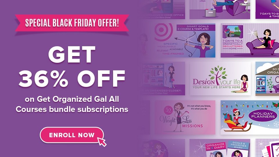 Get Organized Gal Special Black Friday Offer - get 36% Off the All Courses bundle