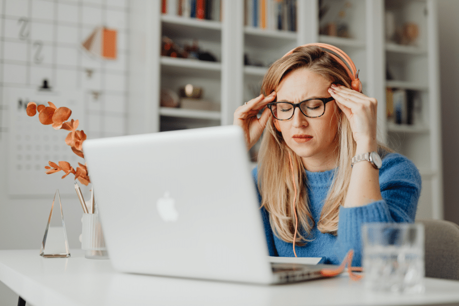 A lady feeling stressed