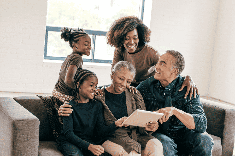 a woman spending time with family