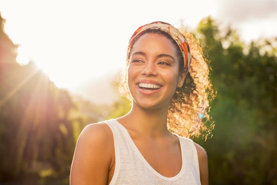 a lady smiling