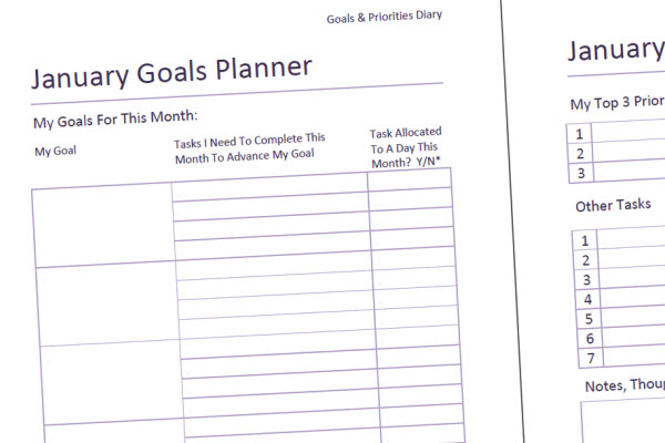 Goals and Priorities Diary