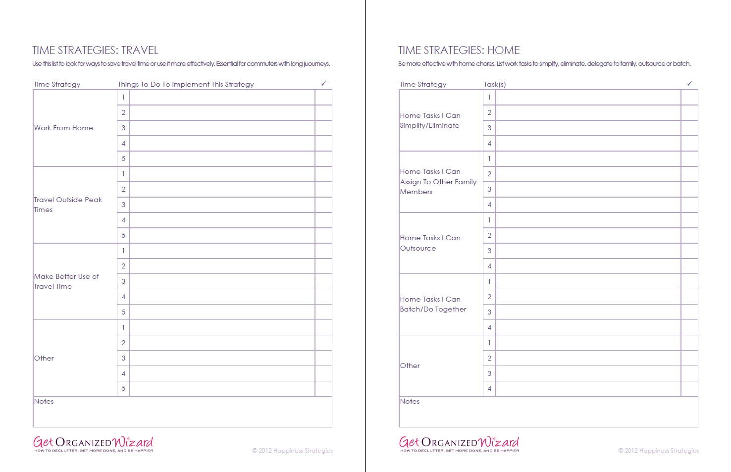 worksheet time management